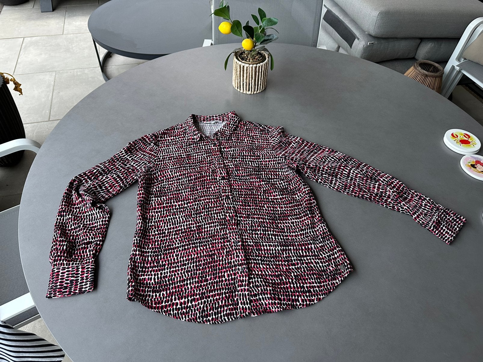 Zwart/roze Tripper blouse, maat S oversized, Kleding | Dames, Blouses en Tunieken, Maat 38/40 (M), Zo goed als nieuw, Tripper