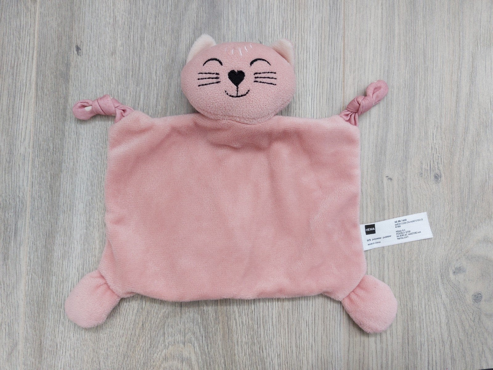Knuffel knuffeldoekje Hema poes kat roze L2273, Kinderen en Baby's, Ophalen of Verzenden, Zo goed als nieuw