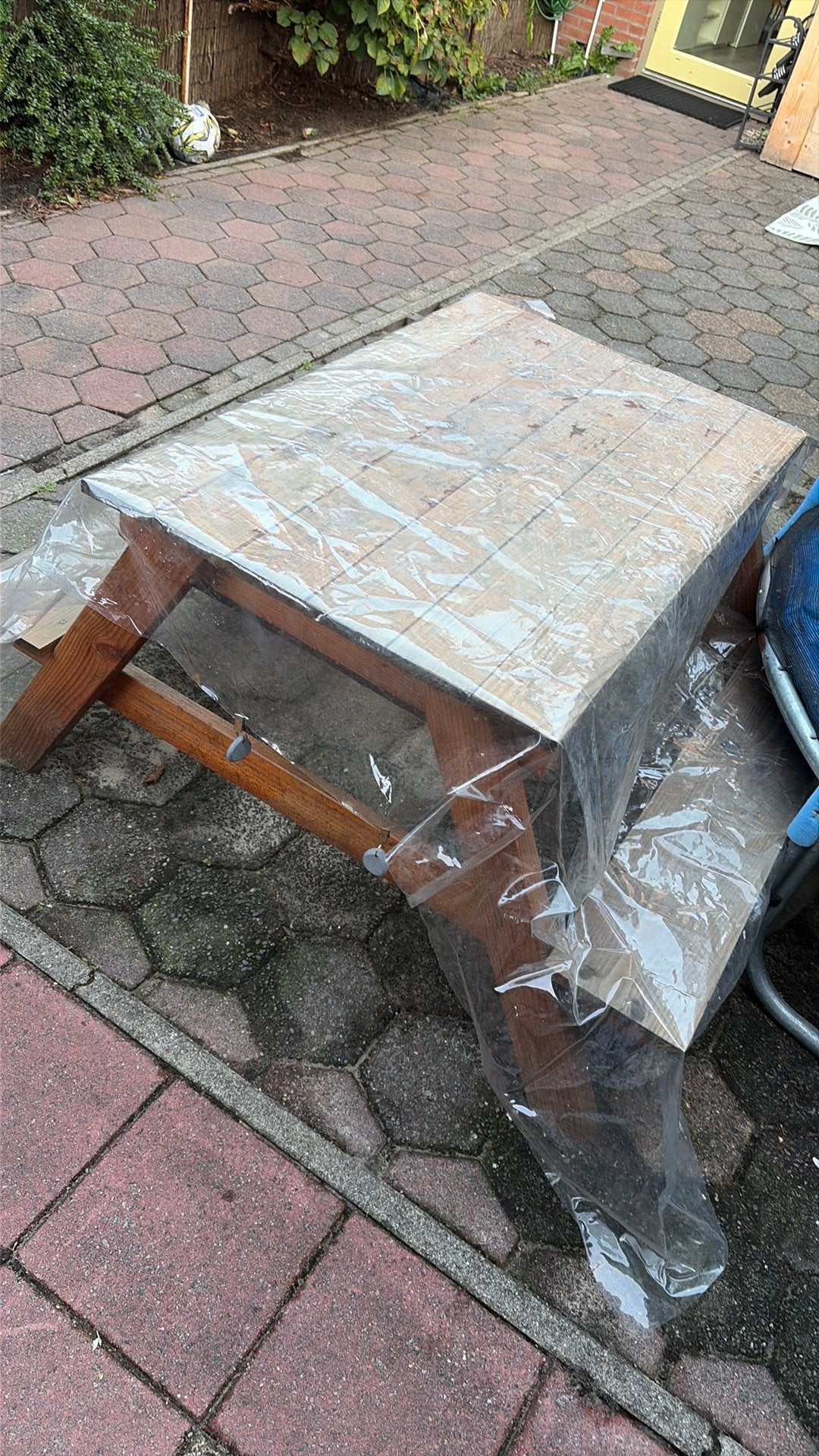 Houten picknicktafel met zandbak voor kinderen, Ophalen of Verzenden, Gebruikt
