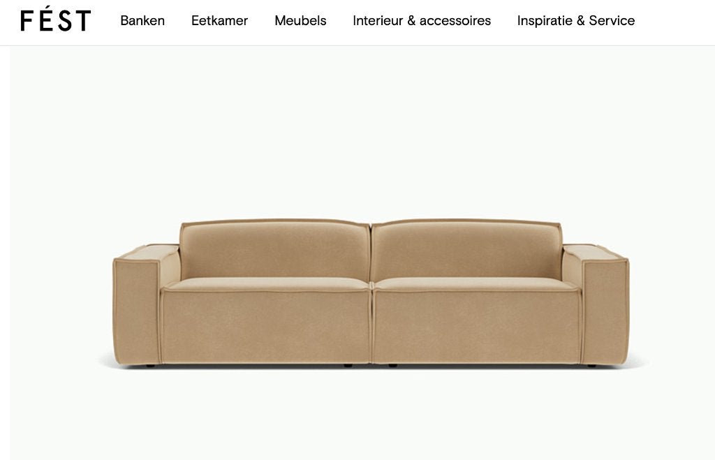 Fest Edge 3 zits bank (Royal Linen), 250 tot 300 cm, Driepersoons, 75 tot 100 cm, Ophalen of Verzenden