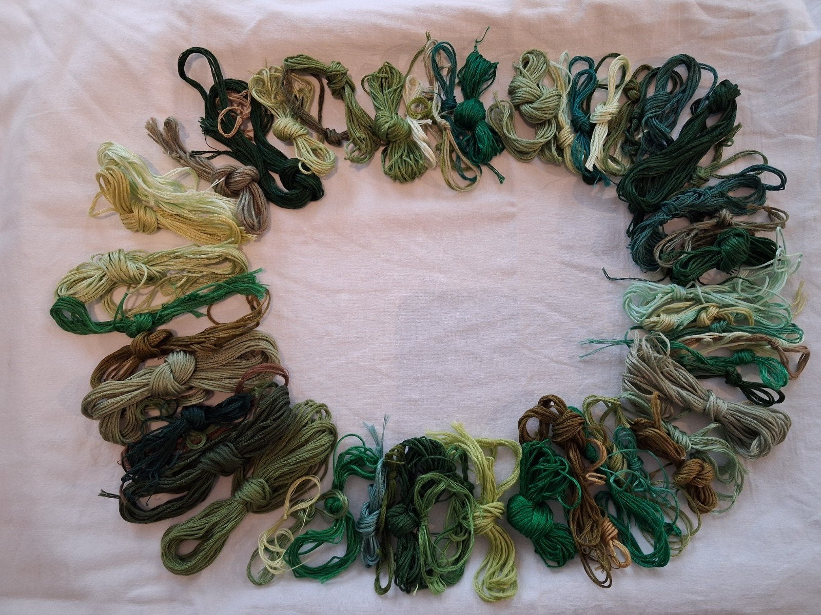 DMC borduurgarens. groen tinten., Ophalen of Verzenden, Nieuw, Handborduren, Borduurgaren of Zijde