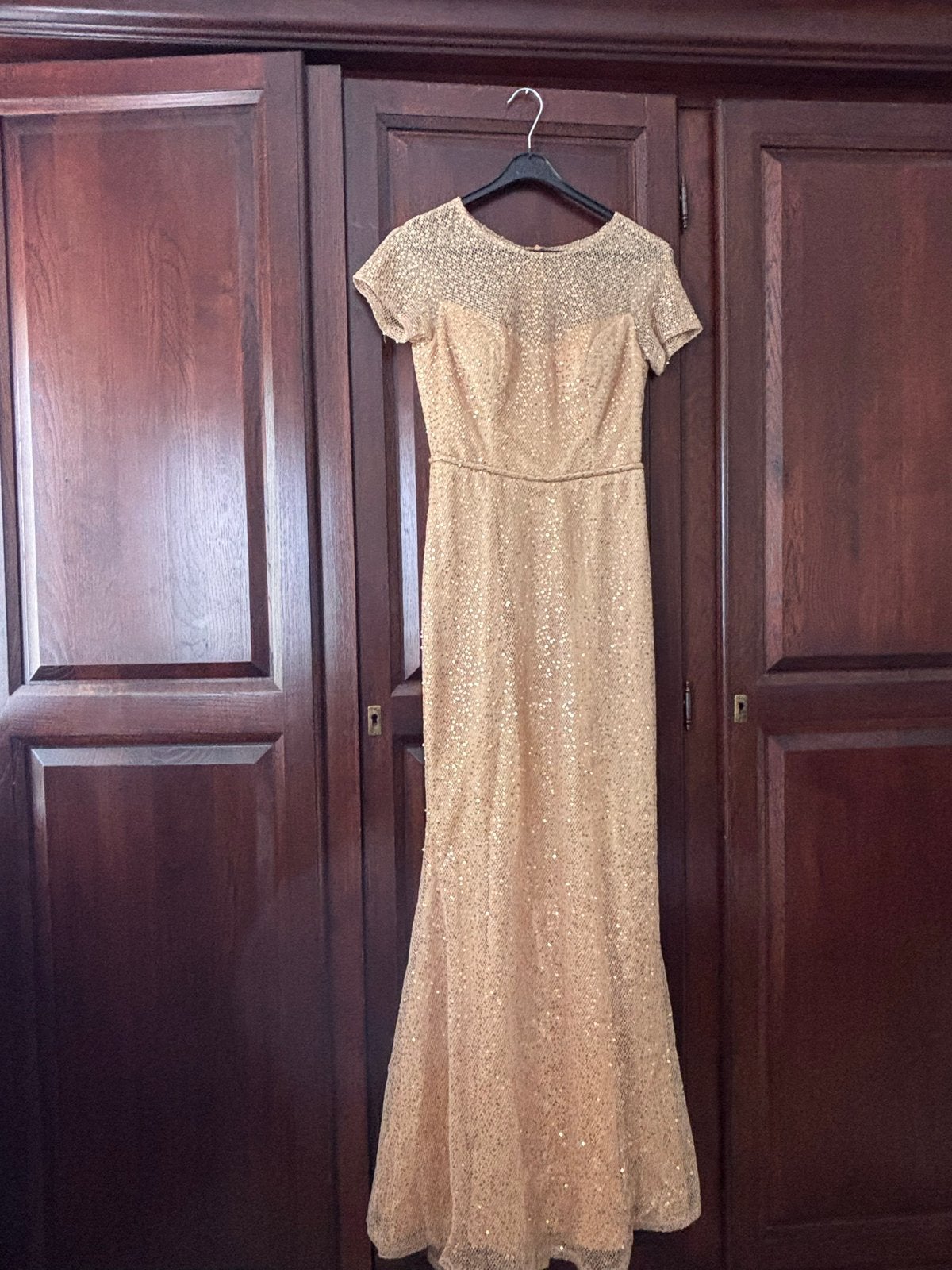 Gouden Galajurk met Pailletten - Maat S/XS, Kleding | Dames, Gelegenheidskleding, Galajurk, Ophalen of Verzenden, Maat 34 (XS) of kleiner