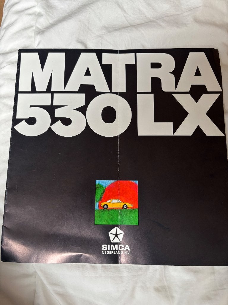 Folder Simca Matra 530 LX, Ophalen of Verzenden, Gelezen, Overige merken