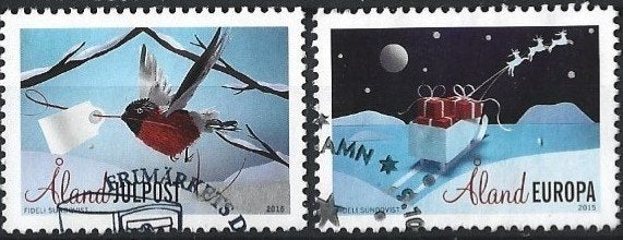 Aland SG 427-428 gebruikt (serie compl.) - 09-10-2015 - 1,00, Verzenden, Finland, Gestempeld