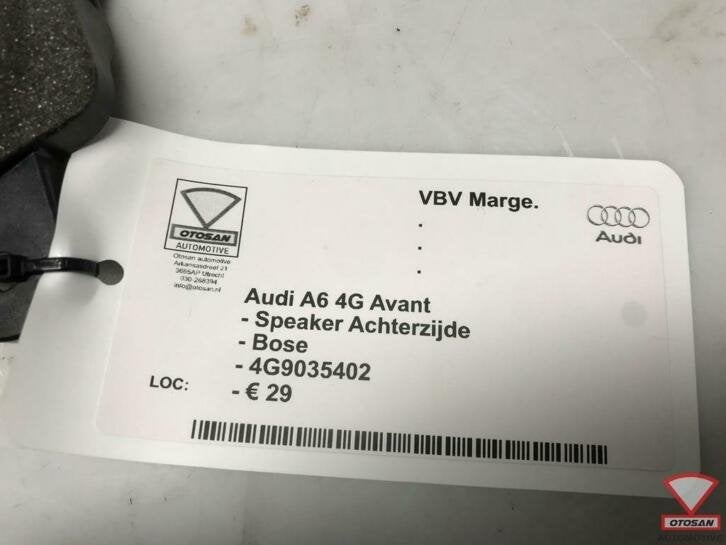 audi a6 4g avant speaker achterzijde bose 4g9035402, Gebruikt, AUDI AG, Auto-Union-Strasse 1
85045  Ingolstadt, DE, Kundenbetreuung@audi.de
