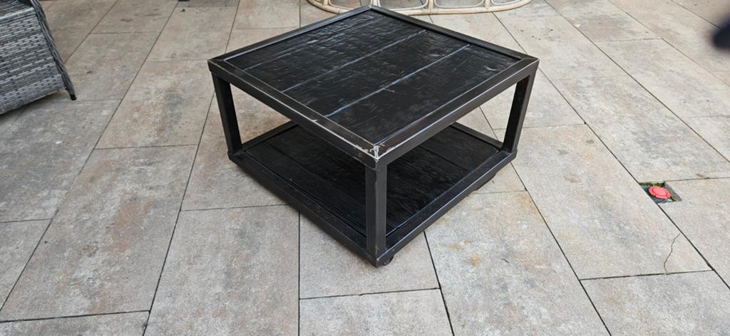 Industriële salontafel - Zelf ophalen, Overige houtsoorten, Gebruikt, 50 tot 100 cm, Vierkant