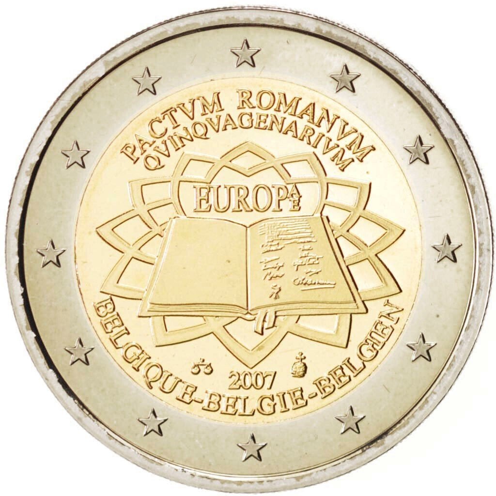 Speciale 2 Euro munten verdrag van ROME 2007 in unc., Verzenden, België, 2 euro