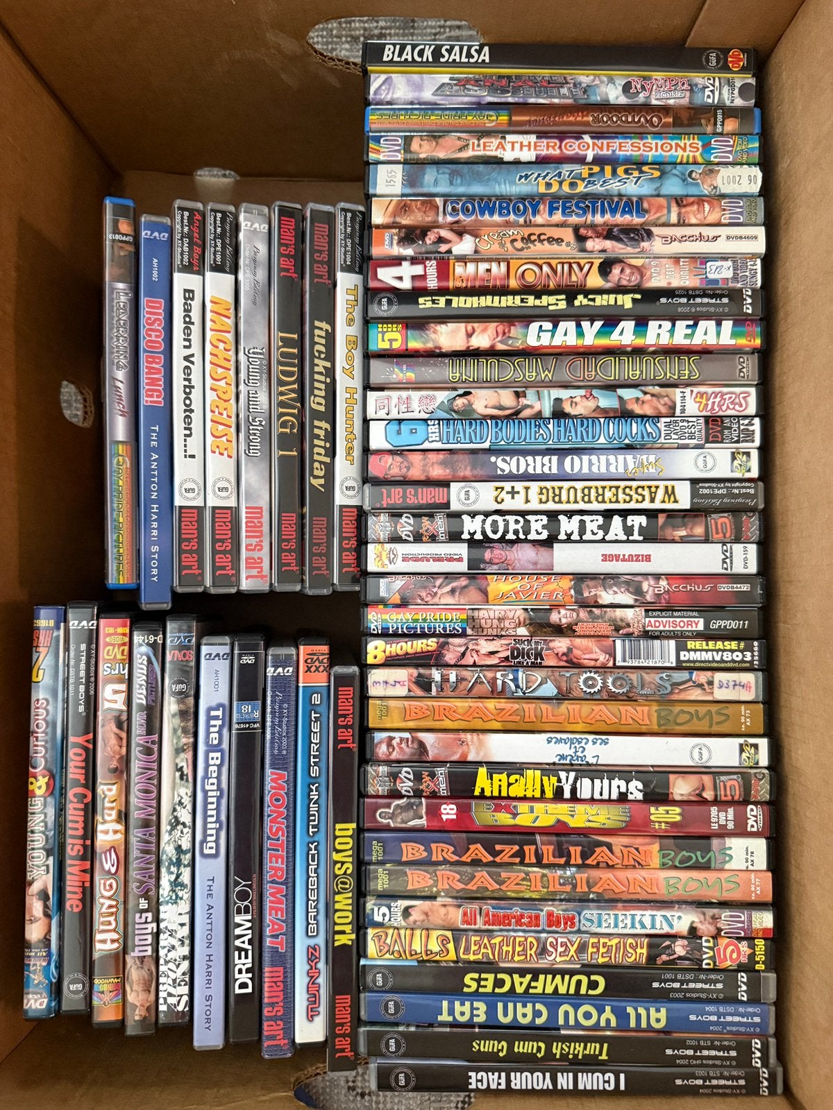 Partij gay dvd’s, erotische films, Cd's en Dvd's, Vanaf 16 jaar, Ophalen, Gebruikt, Overige gebieden