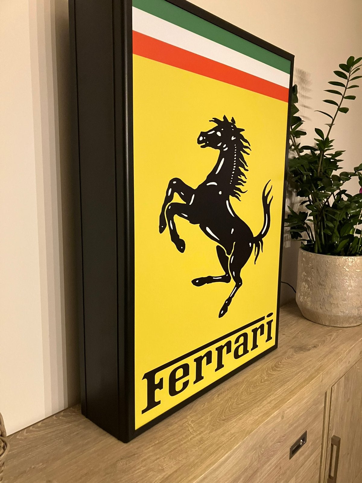 Lichtbak Ferrari 105x75cm, Ophalen, Zo goed als nieuw, Lichtbak of (neon) lamp