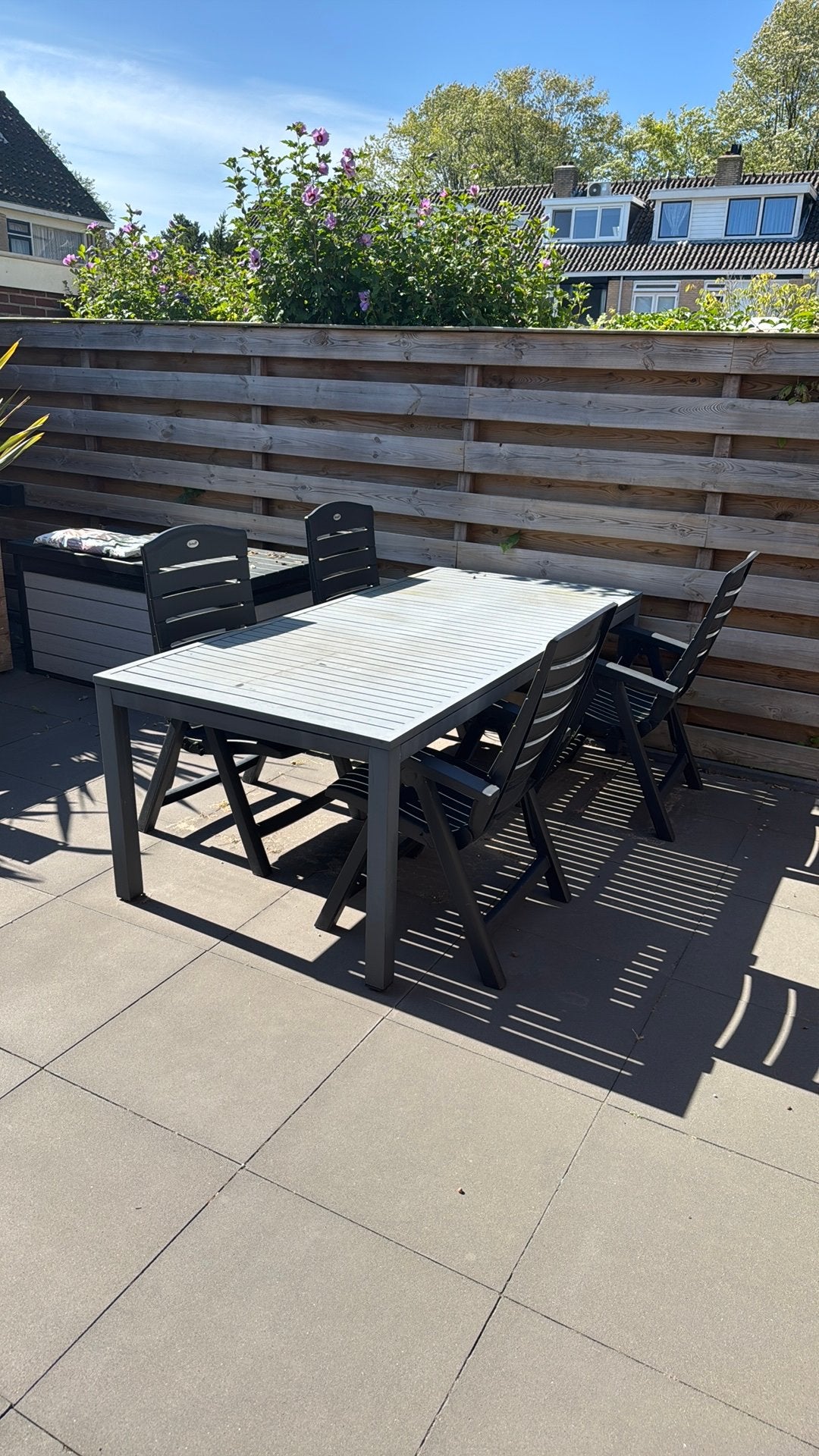 Tuin tafel set, Tuin en Terras, Tuinsets en Loungesets, Ophalen, 4 zitplaatsen, Eettafel, Zo goed als nieuw