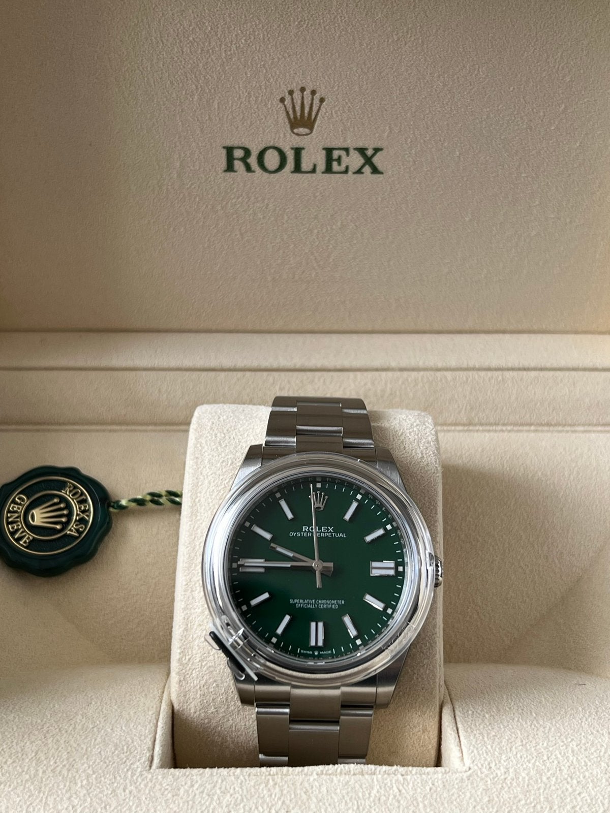 Rolex Oyster Perpetual 41mm 124300 10-2022 stickers Nieuw, Sieraden, Tassen en Uiterlijk, Ophalen, Staal, Polshorloge, Nieuw