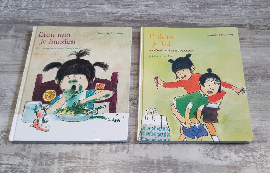 Prik in je bil & Eten met je handen, adoptie, Ophalen of Verzenden, Zo goed als nieuw, Gonneke Huizing, Non-fictie