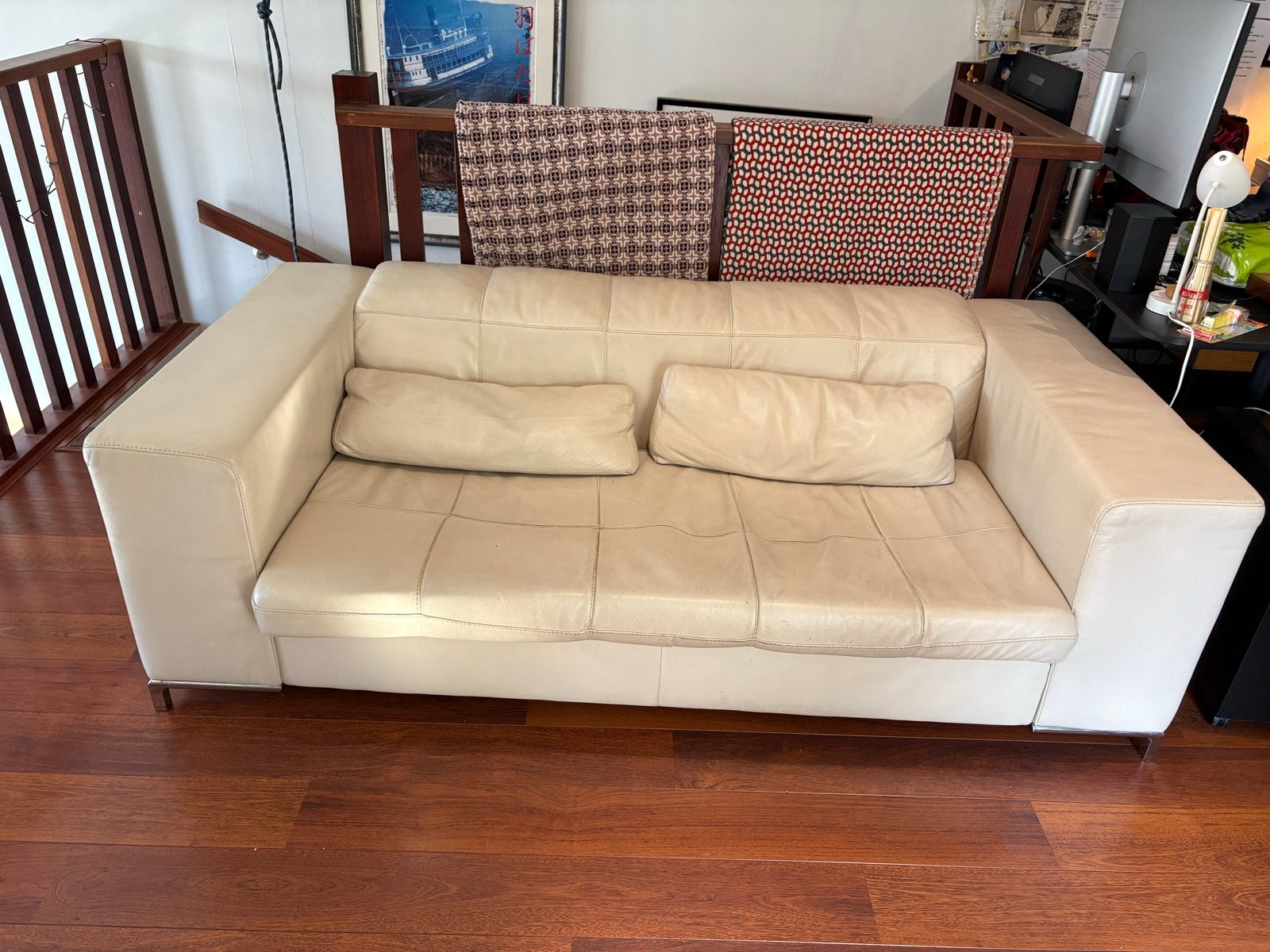 Jaren '70 Italiaanse designer sofa 'Cierre' met ottoman, Ophalen, Gebruikt, 150 tot 200 cm, Tweepersoons