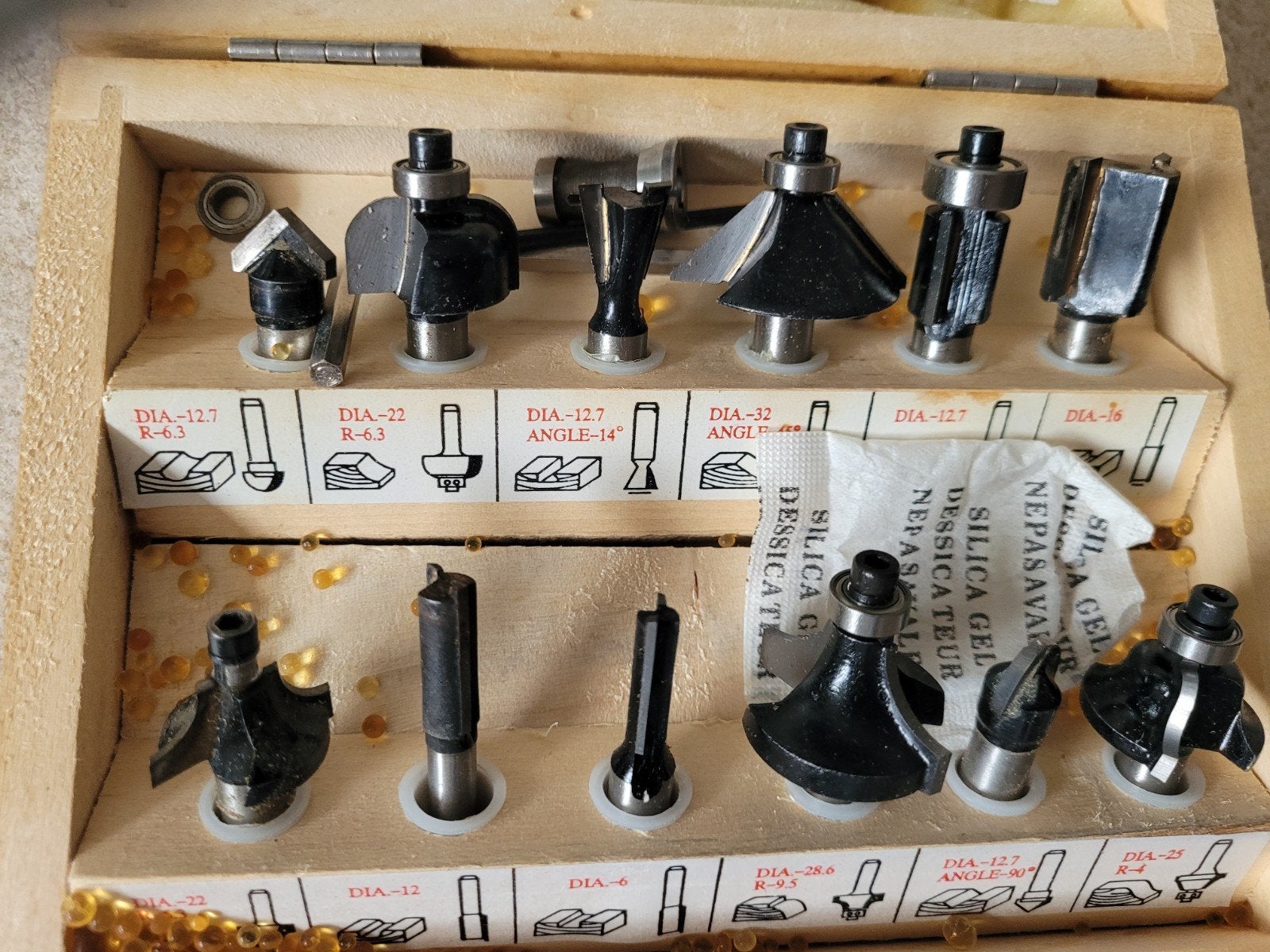 WISVO Tools Profi Frezenset 12-delig in houten kistje, Ophalen of Verzenden, Zo goed als nieuw, Bovenfrees, WISVO Tools Profi