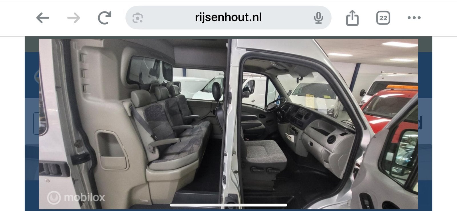 3-zits bank en tussenschot voor Renault Master 2004, Auto-onderdelen, Ophalen of Verzenden, Gebruikt, Renault
