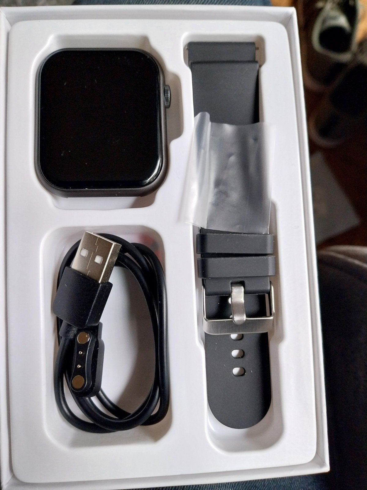 Smartwatch met hartslagmeter en stappenteller, Sieraden, Tassen en Uiterlijk, Smartwatches, Nieuw, Android, Zwart, Calorieverbanding