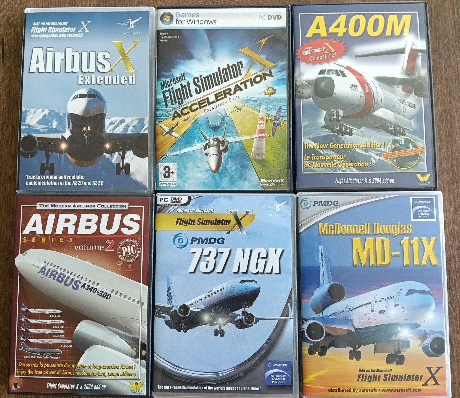 6 expansions / add ons voor FSX (Flight Simulator X), Spelcomputers en Games, Games | Pc, Zo goed als nieuw, Simulatie, 1 speler