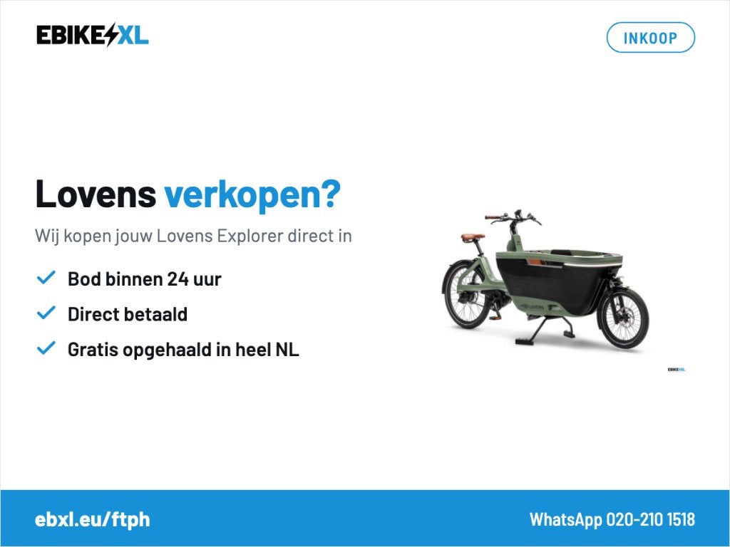 Lovens bakfiets verkopen? Direct bod van eBikeXL, Ophalen, Niet ingevuld, Niet ingevuld, Niet ingevuld