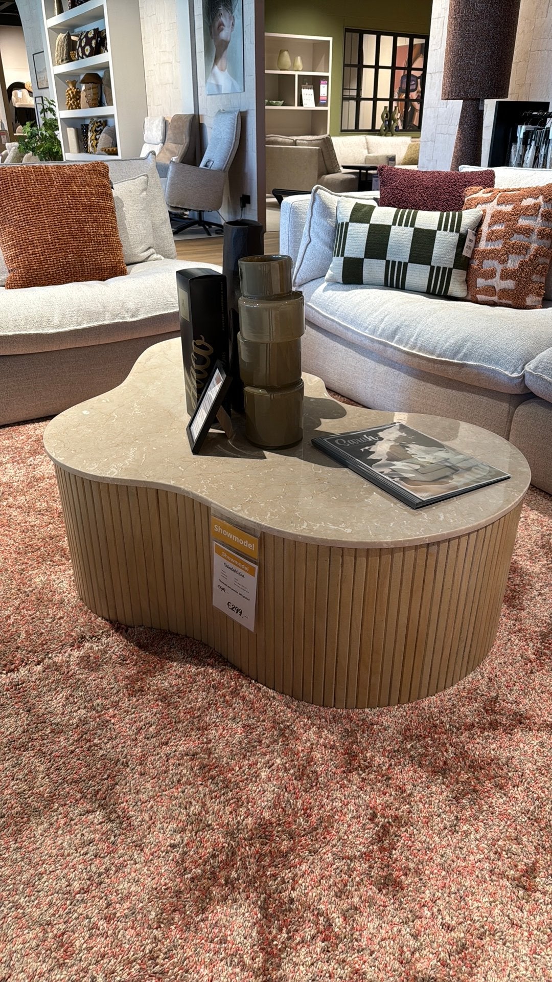 SHOWMODEL salontafel Kira Large, Ophalen, Rond, 50 tot 100 cm, Zo goed als nieuw