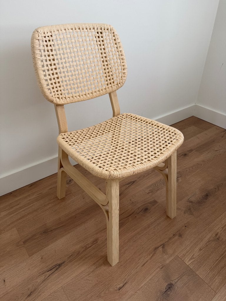 Houten stoel, Bruin, Zo goed als nieuw, Eén, Hout