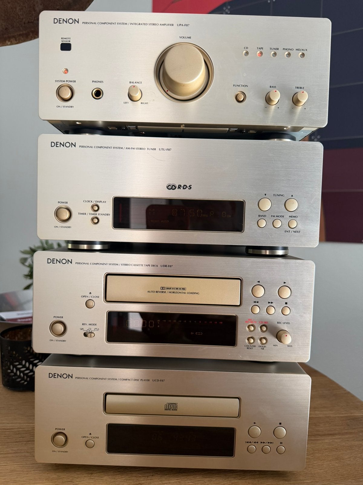 Denon D-F07 Set + B&W DM4 Speakers, afstandsbediening RC807, Ophalen, Gebruikt, Denon, Cassettedeck