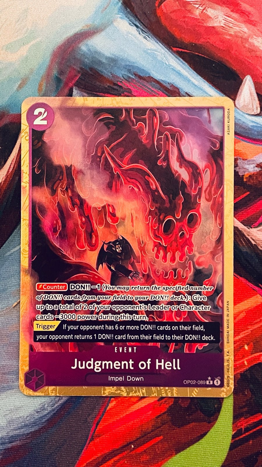 One Piece Card Game - Judgment of Hell OP02-089, Ophalen of Verzenden, Zo goed als nieuw, Losse kaart