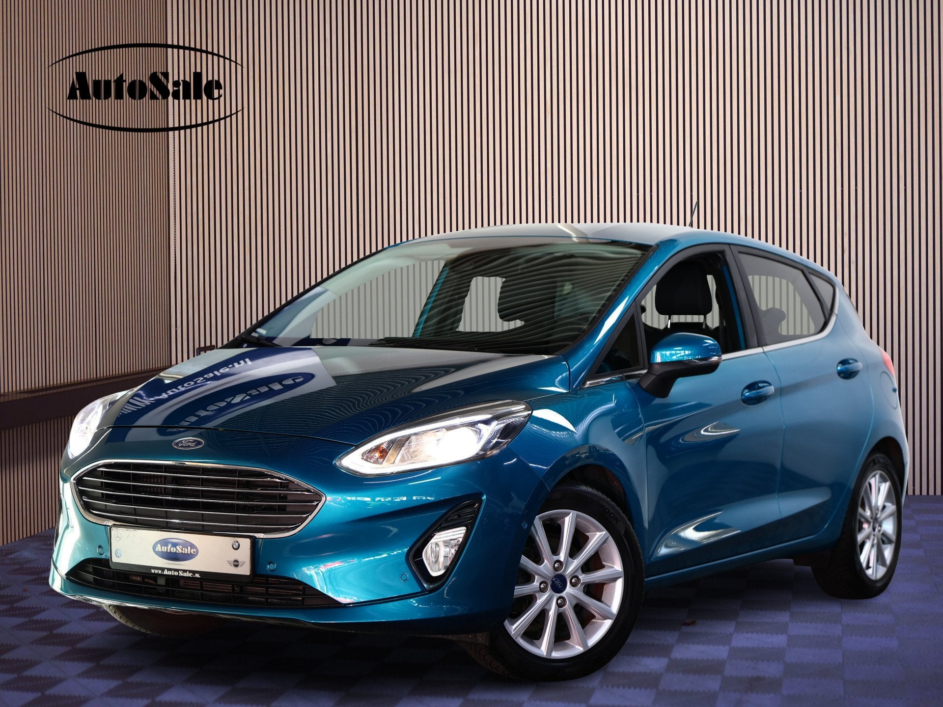 Ford Fiesta 1.0 EcoBoost Titanium NAVI Automaat Camera PDC 4, Gebruikt, Start-stop-systeem, Blauw, Origineel Nederlands