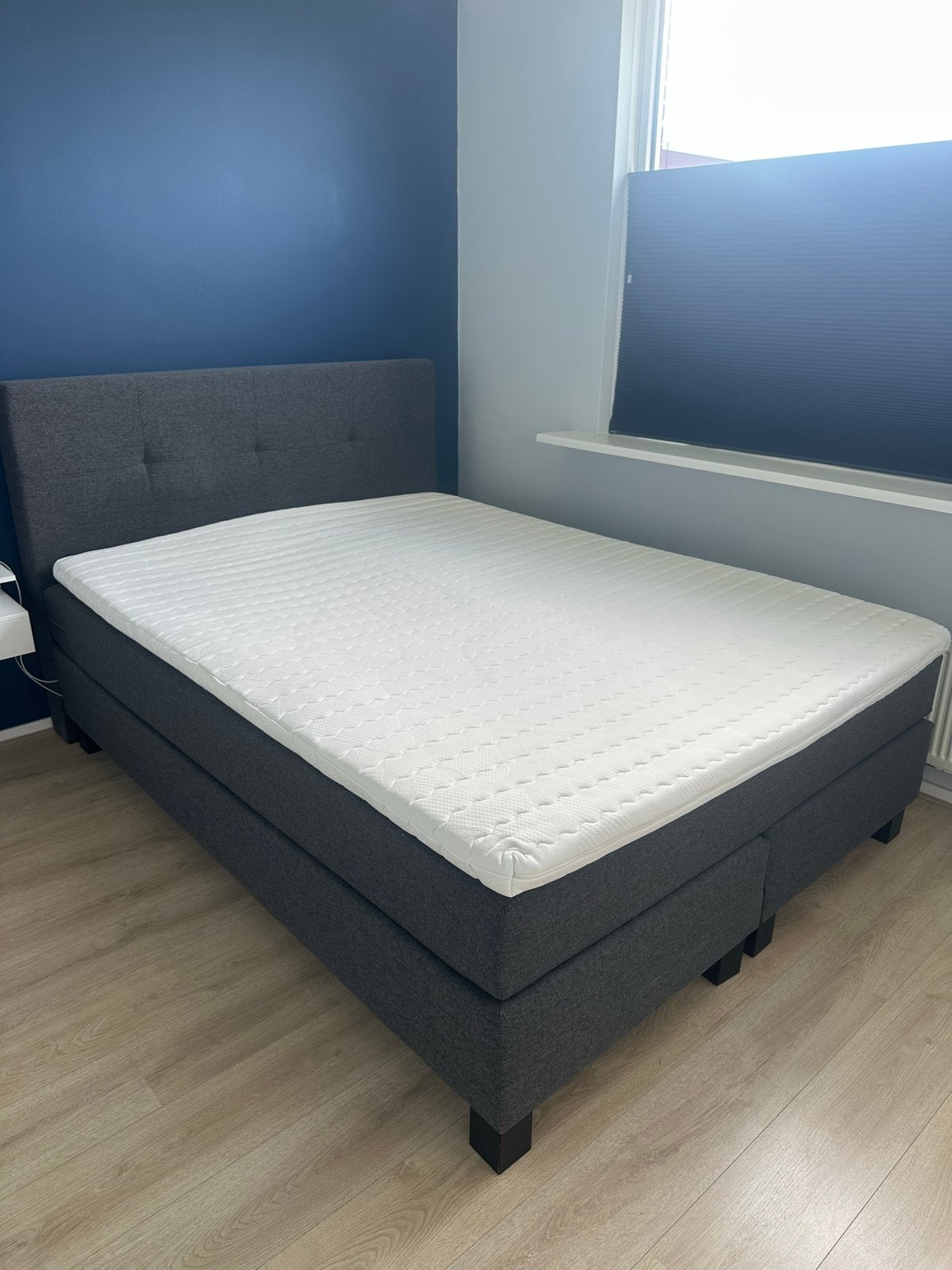 Boxspring 160x210 cm met topper - Goede staat, Ophalen, Gebruikt, 210 cm, Tweepersoons