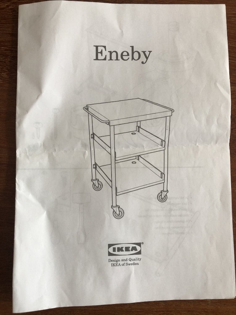 Vintage Ikea Eneby serveer-/opberg trolley, wit, metaal, Ophalen, IKEA, Keukentrolley, Zo goed als nieuw