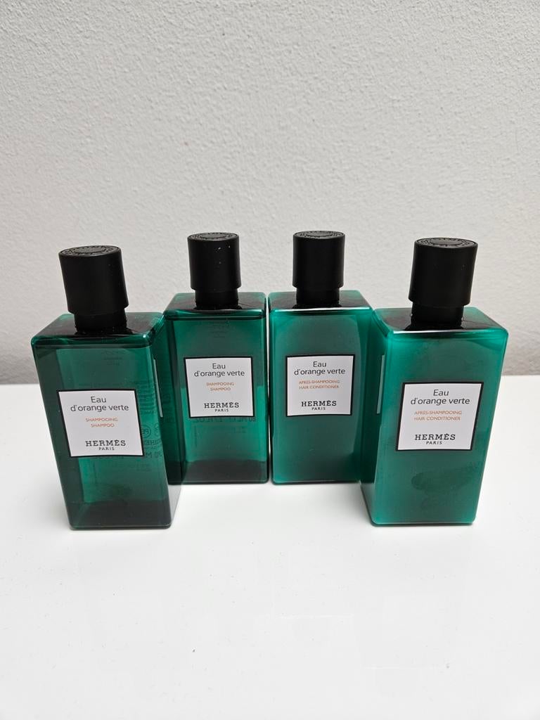 Hermès Eau d’Orange Verte 4x80ml luxe haarset shampoo condit, Ophalen of Verzenden, Nieuw, Bad & Douche