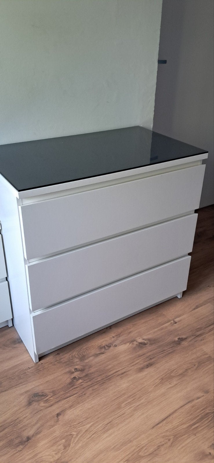 Commode met 3 lades en losse glasplaat, Huis en Inrichting, Ophalen, Gebruikt, 50 tot 100 cm, 3 of 4 laden