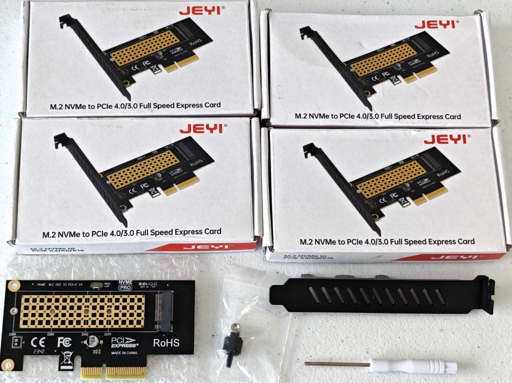 4x JEYI M.2 NVMe SSD naar PCIe x4 adapter – PCIe 4.0/3.0, Nn, Nieuw, Ophalen of Verzenden, Nn