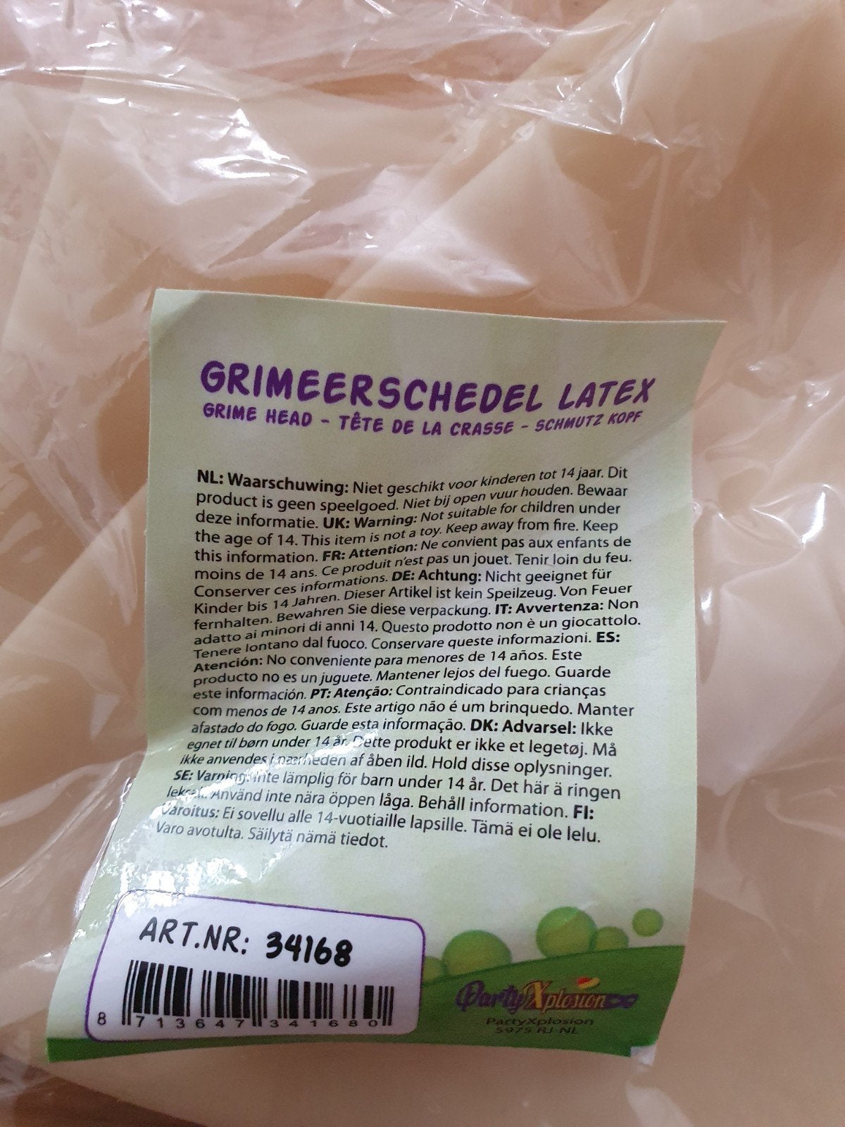 Grimeerschedel Latex - Special Effects Make-up, Overige thema's, Nieuw, Ophalen of Verzenden, Rubber