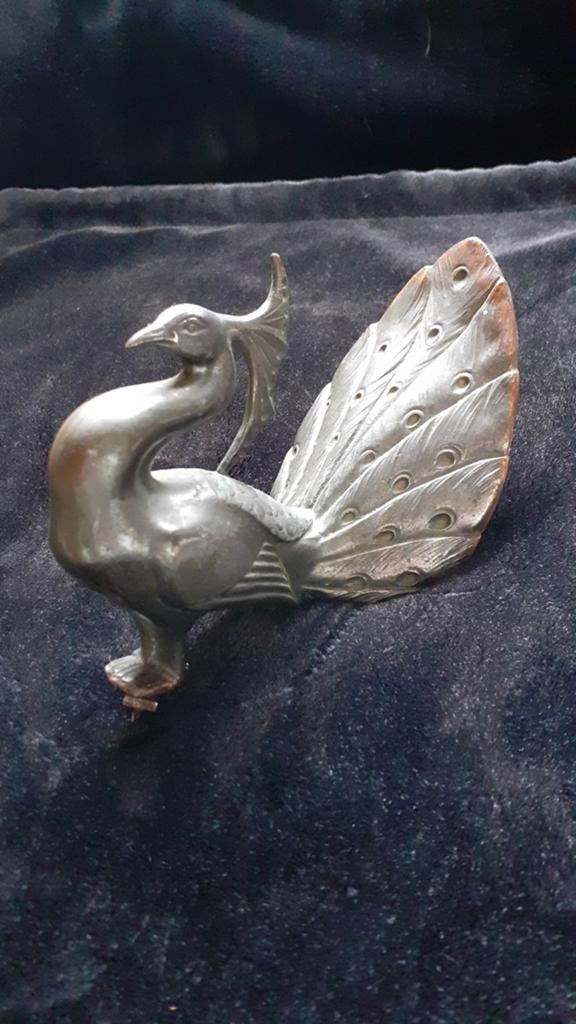 Art Deco Pauw Ornament - Gemaakt in Frankrijk, Ophalen of Verzenden