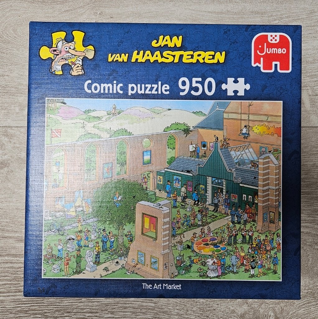 Jan van Haasteren puzzel (950 stukjes) - The Art Market, Ophalen of Verzenden, 500 t/m 1500 stukjes, Zo goed als nieuw, Legpuzzel