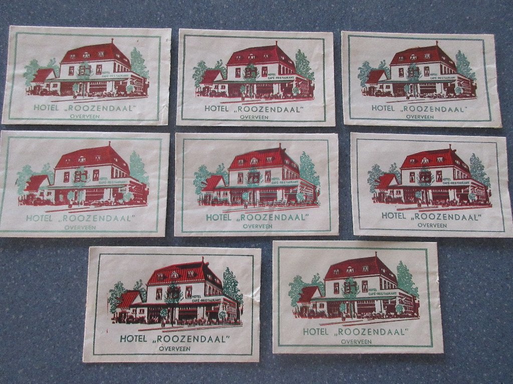 8x Overveen, hotel Roozendaal(rondje/hartje en kleurversch.), Verzamelen, Verzenden, Nederland