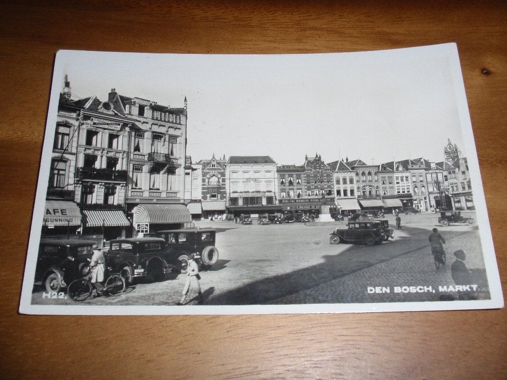 Den Bosch Markt met Auto Uitg Hema, Verzenden, 1920 tot 1940, Gelopen, Noord-Brabant