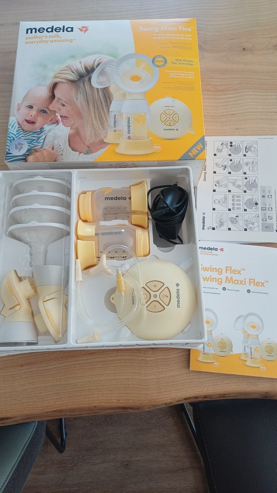 Medela Swing Maxi Flex dubbele borstkolf, Kinderen en Baby's, Dubbelzijdig, Medela, Borstkolf, Ophalen of Verzenden
