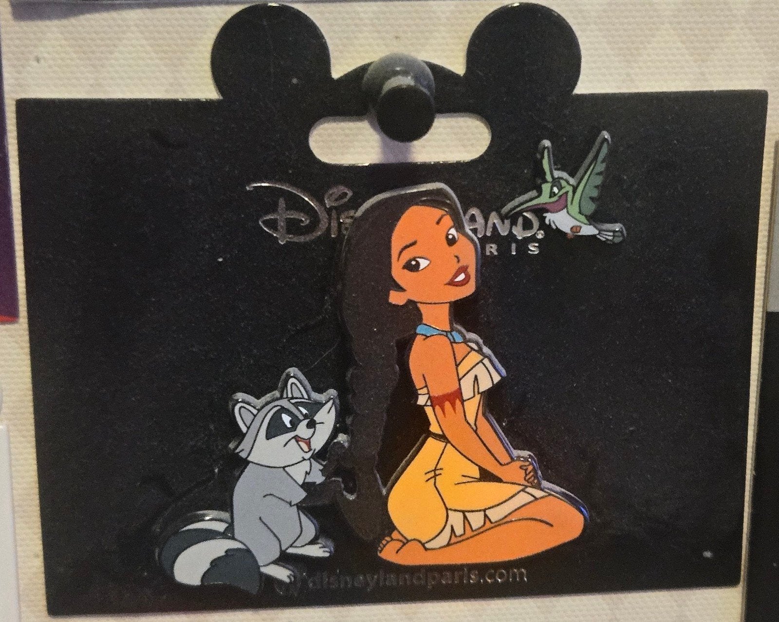 Disney Pin Pocahontas, Meeko en Flit - Disneyland Paris, Ophalen of Verzenden, Pocahontas of Kl. Zeemeermin, Zo goed als nieuw