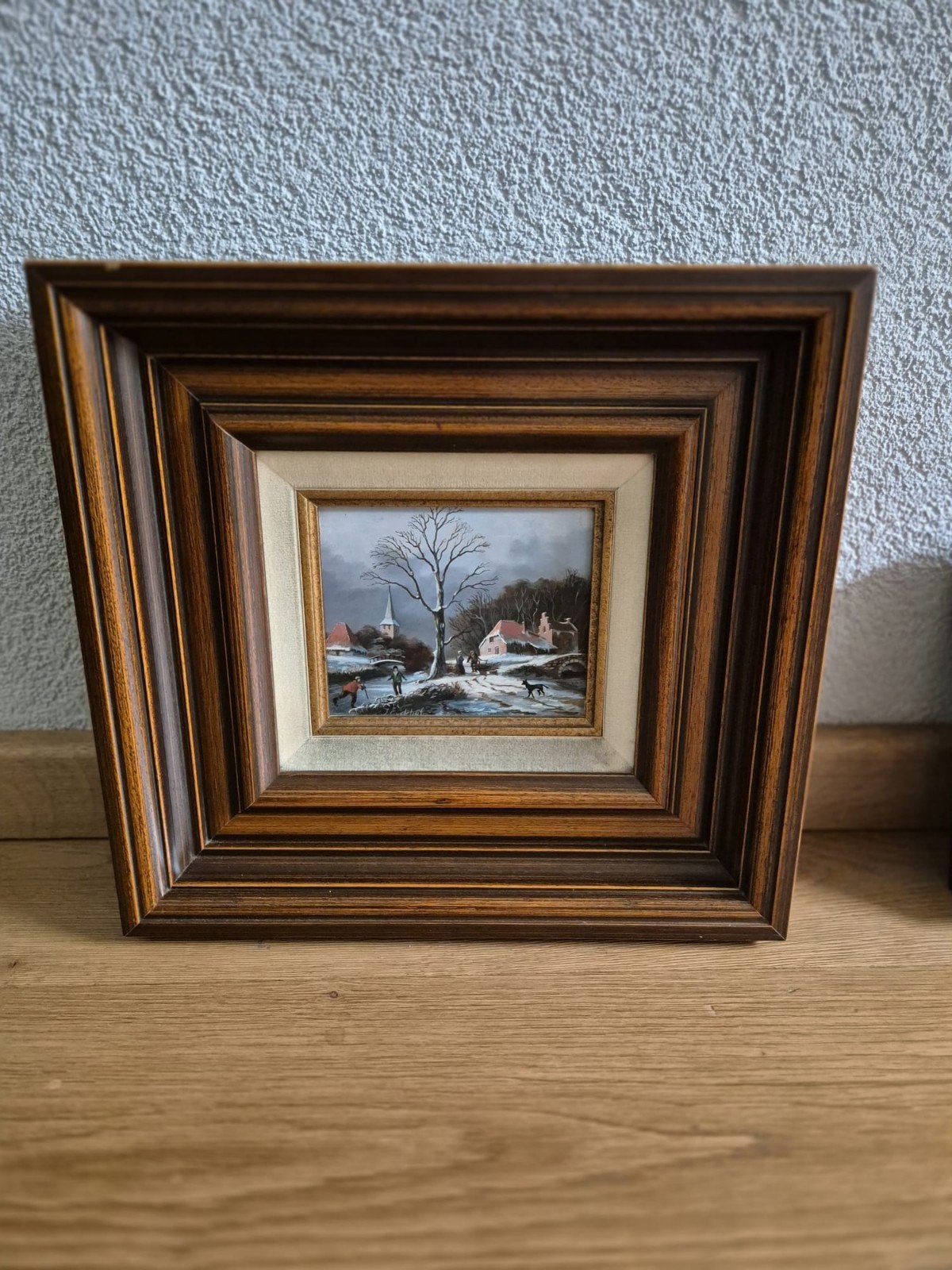 Mooi ingelijst schilderij met winterlandschap, Ophalen