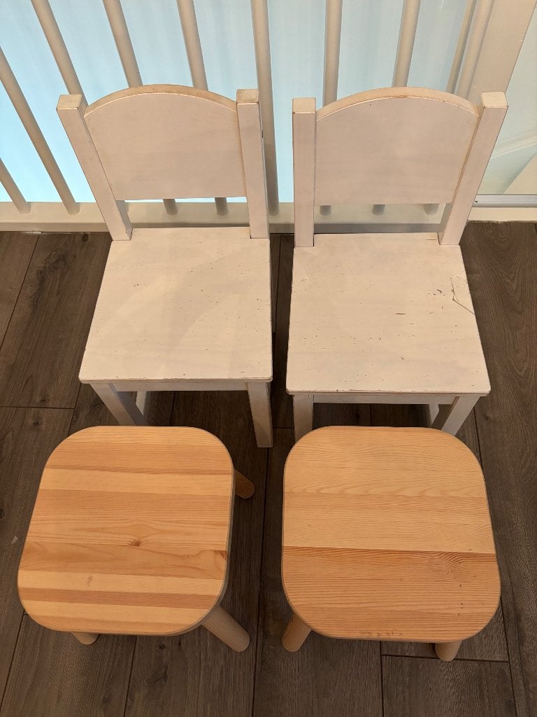 Kindertafeltjes + stoeltjes, Ophalen, Gebruikt, Tafel(s) en Stoel(en)