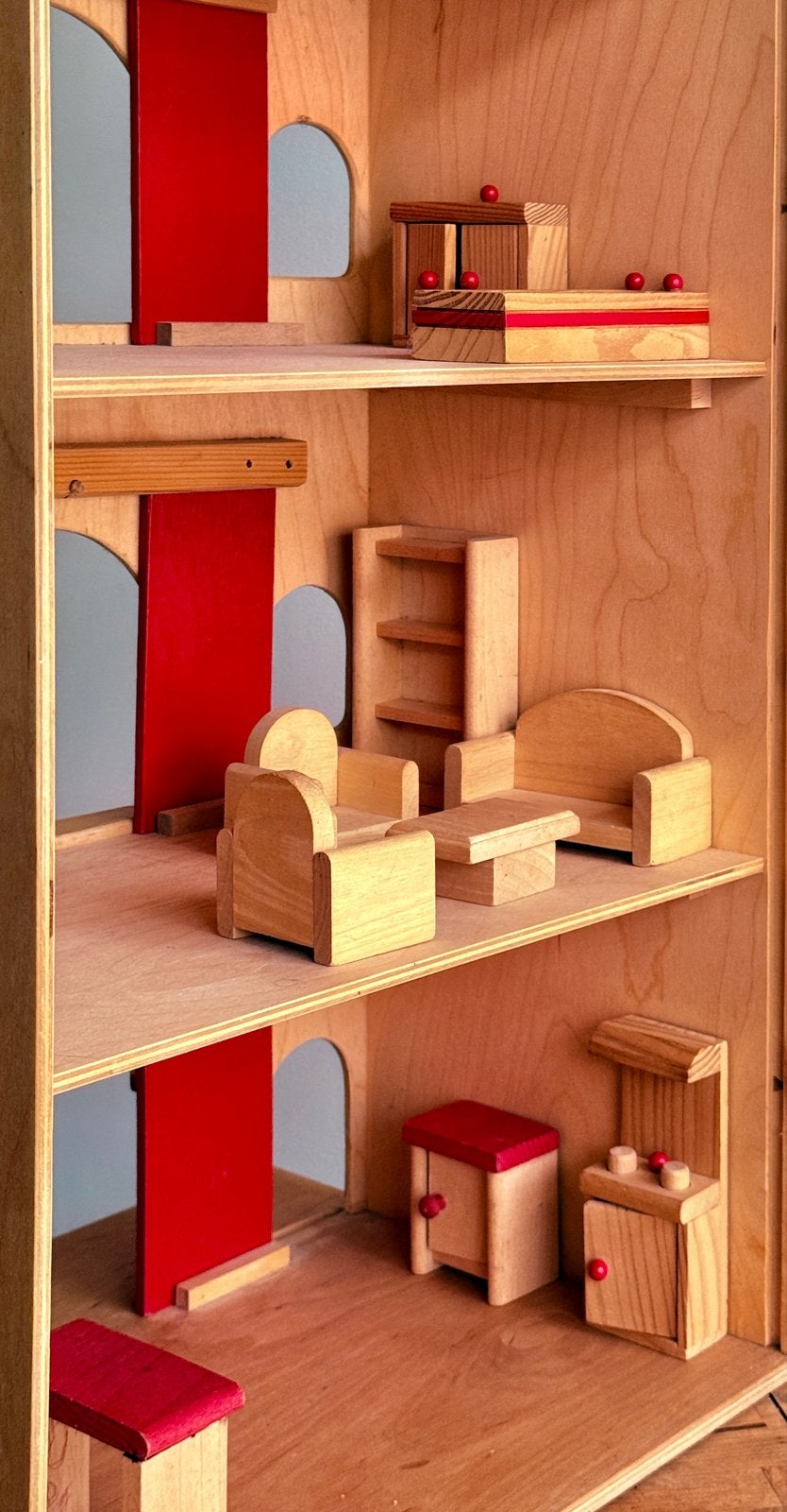 Houten Poppenhuis Grachtenpand met Meubels, Ophalen, Gebruikt, Poppenhuis