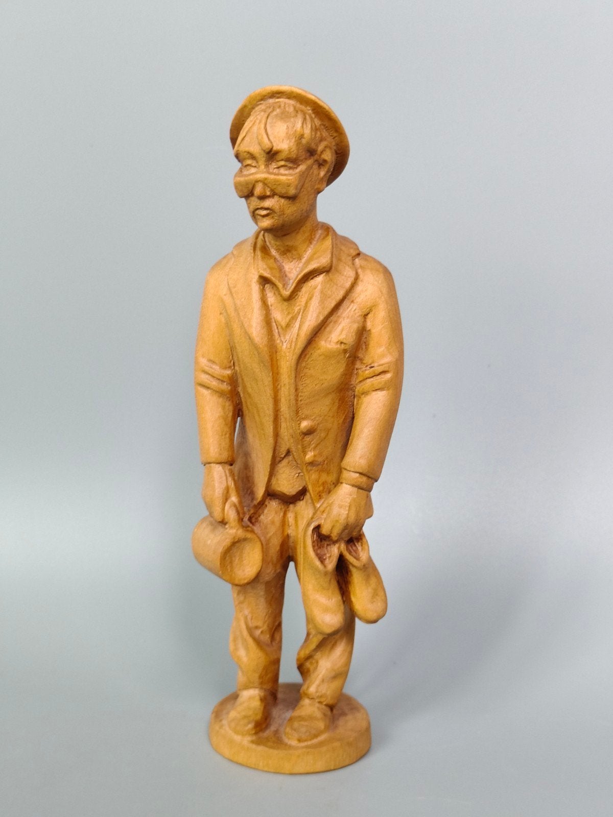 Hout sculptuur De Laatste Cent Waidbruck, zwerver, Antiek en Kunst, Verzenden
