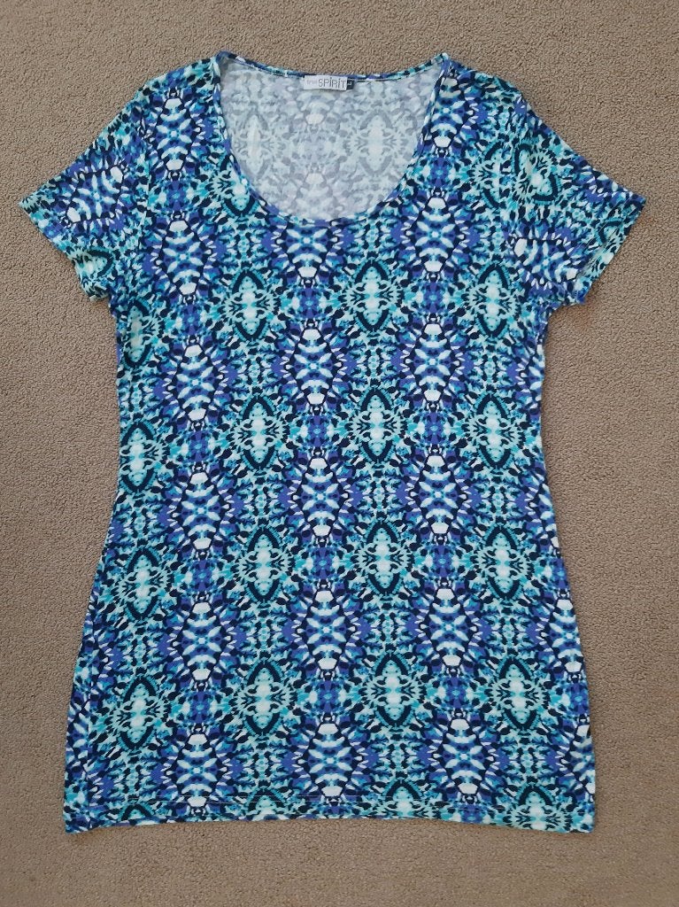 Viscose top van True Spirit maat L, gratis Taifun top., Kleding | Dames, Tops, Maat 38/40 (M), Blauw, Ophalen of Verzenden, Korte mouw