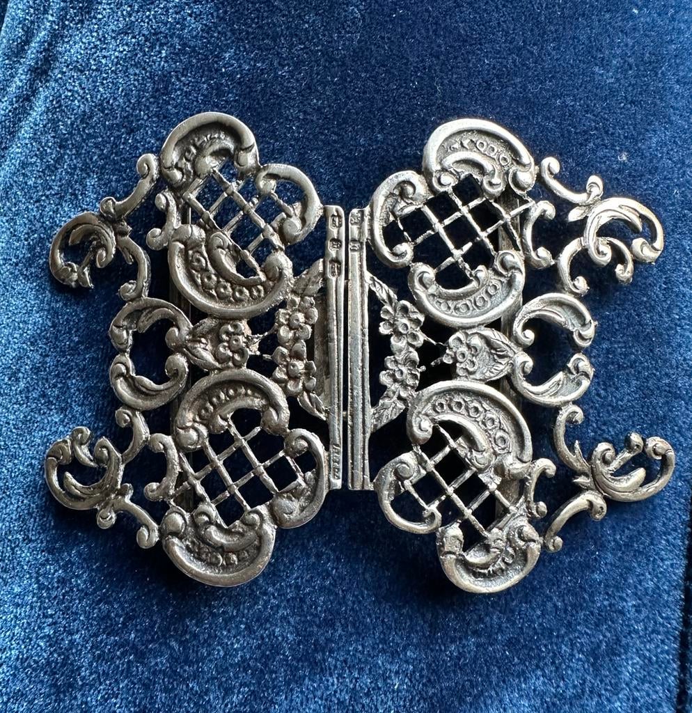 Antiek Sterling zilver Nurse Buckle gesp Birmingham 1895, Ophalen of Verzenden, Zilver