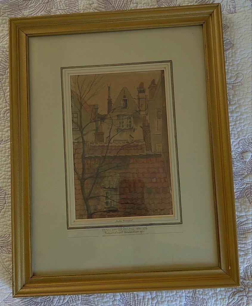 Henri van Os-Delhez - Oude Huizen - Rozenstraat Amsterdam, Ophalen