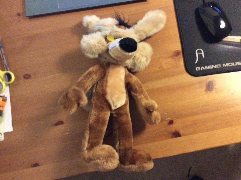 Vintage Looney Tunes Wile E. Coyote knuffel. 36 cm, uit 1993, Ophalen of Verzenden, Looney Tunes, Gebruikt, Overige typen