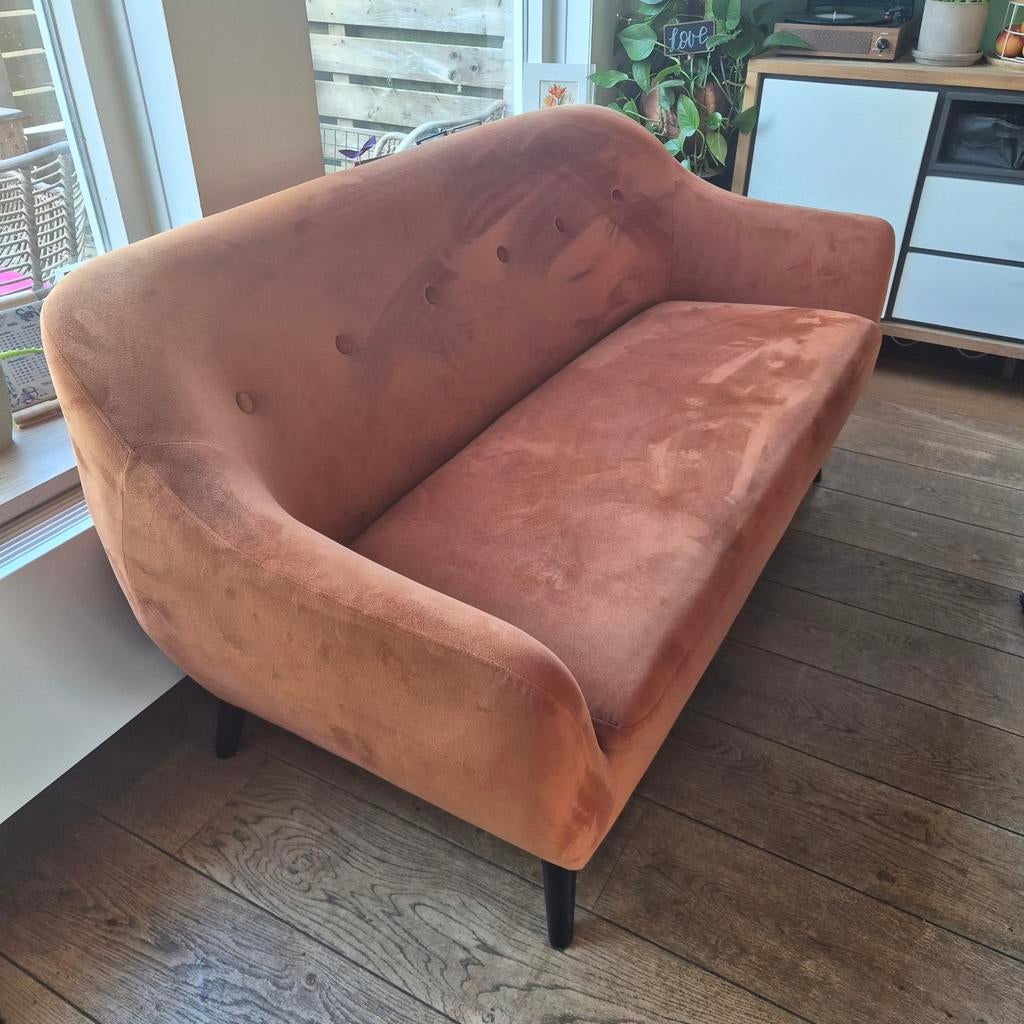 Roodbruin fluwelen bankje, 170x80 cm, vintage look, Ophalen, Gebruikt, 150 tot 200 cm, Tweepersoons