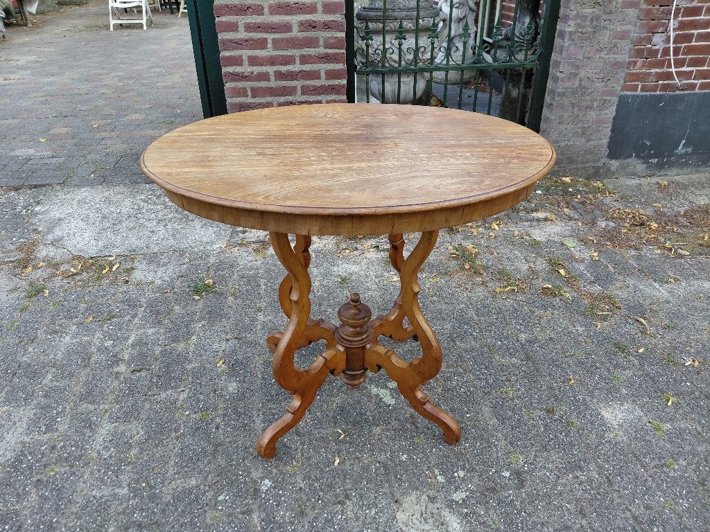 Biedermeier mahonie bijzettafel met spinnekoppoot., Ophalen