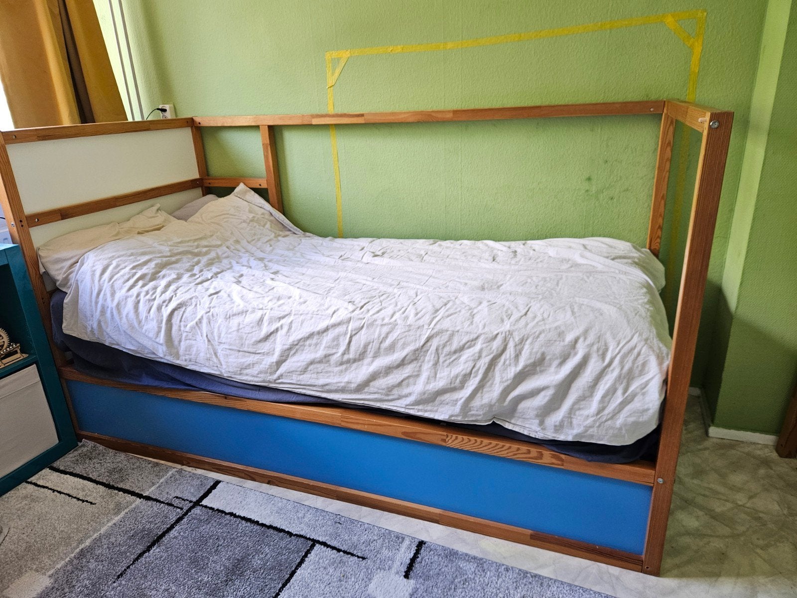 Kura bed met jungletent, Kinderen en Baby's, Kinderkamer | Bedden, Ophalen, Gebruikt, 70 tot 85 cm, 180 cm of meer